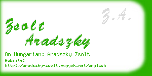 zsolt aradszky business card